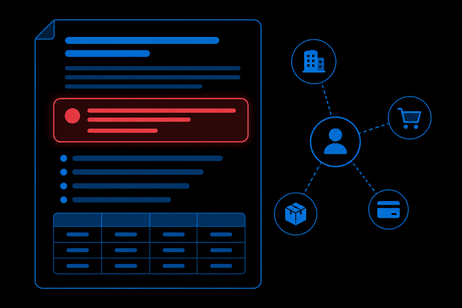 Article with a highlighted answer block and entity nodes