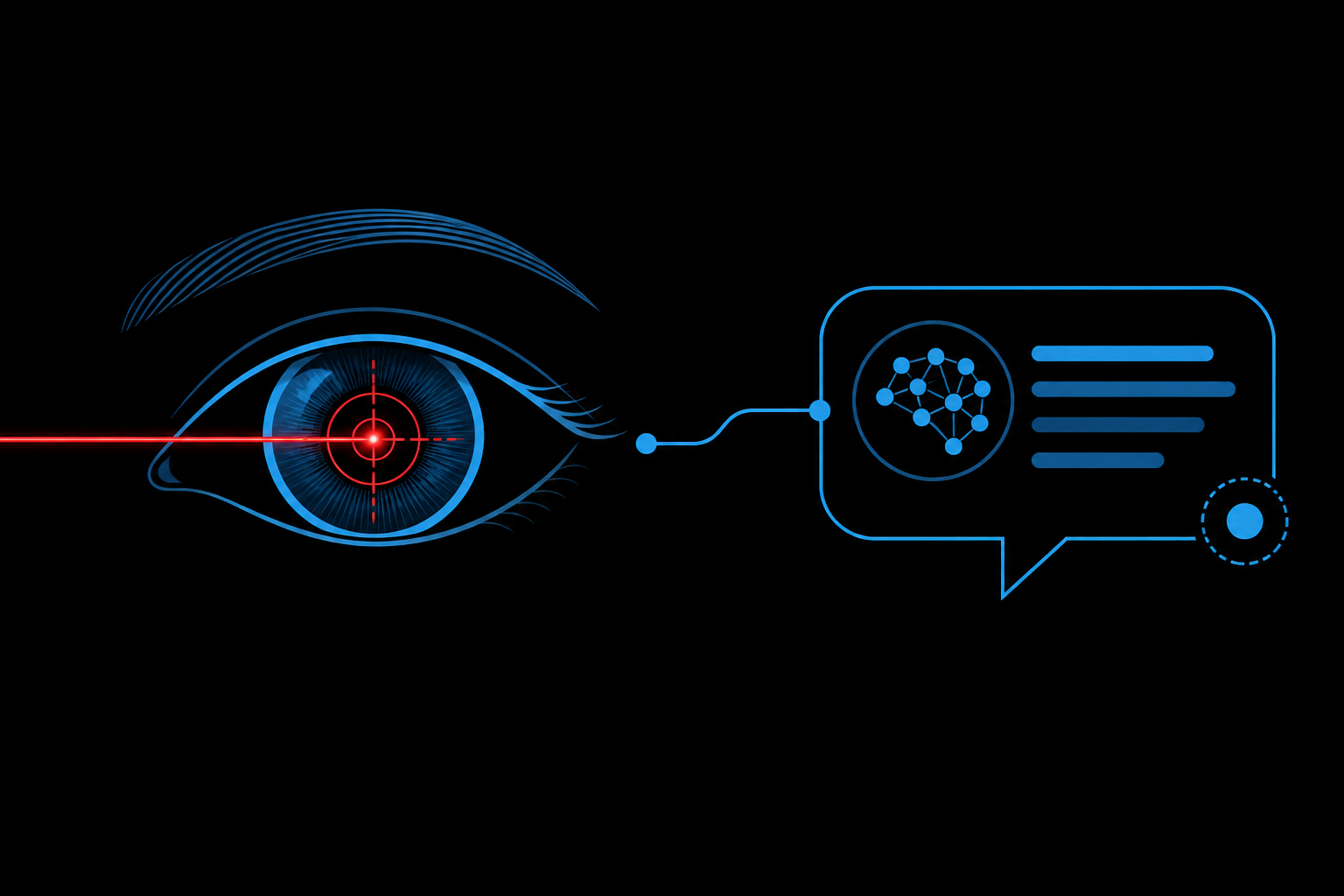 Eye with laser connected to an AI answer