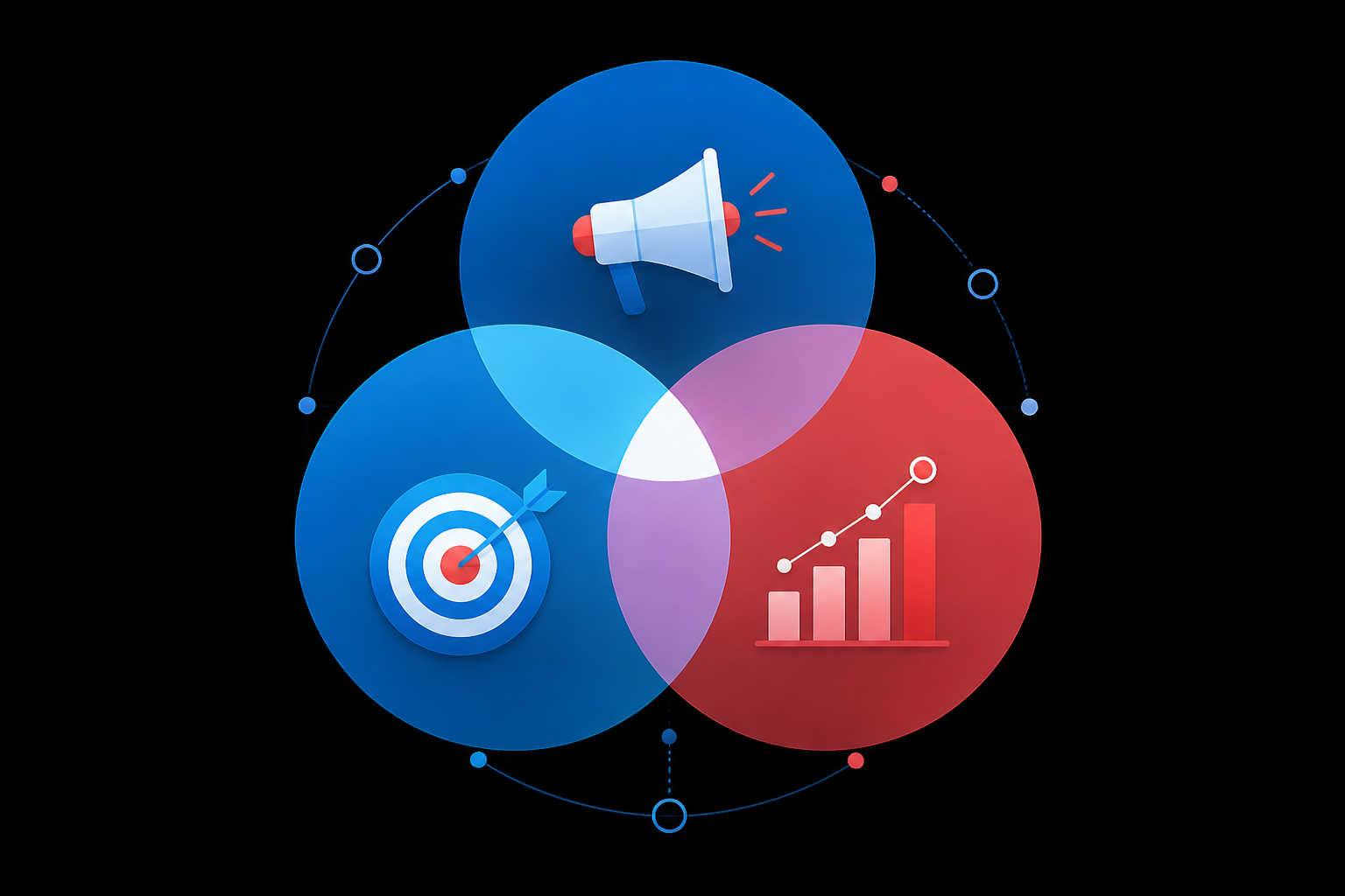 Venn diagram representing AEO, SEO and GEO overlap